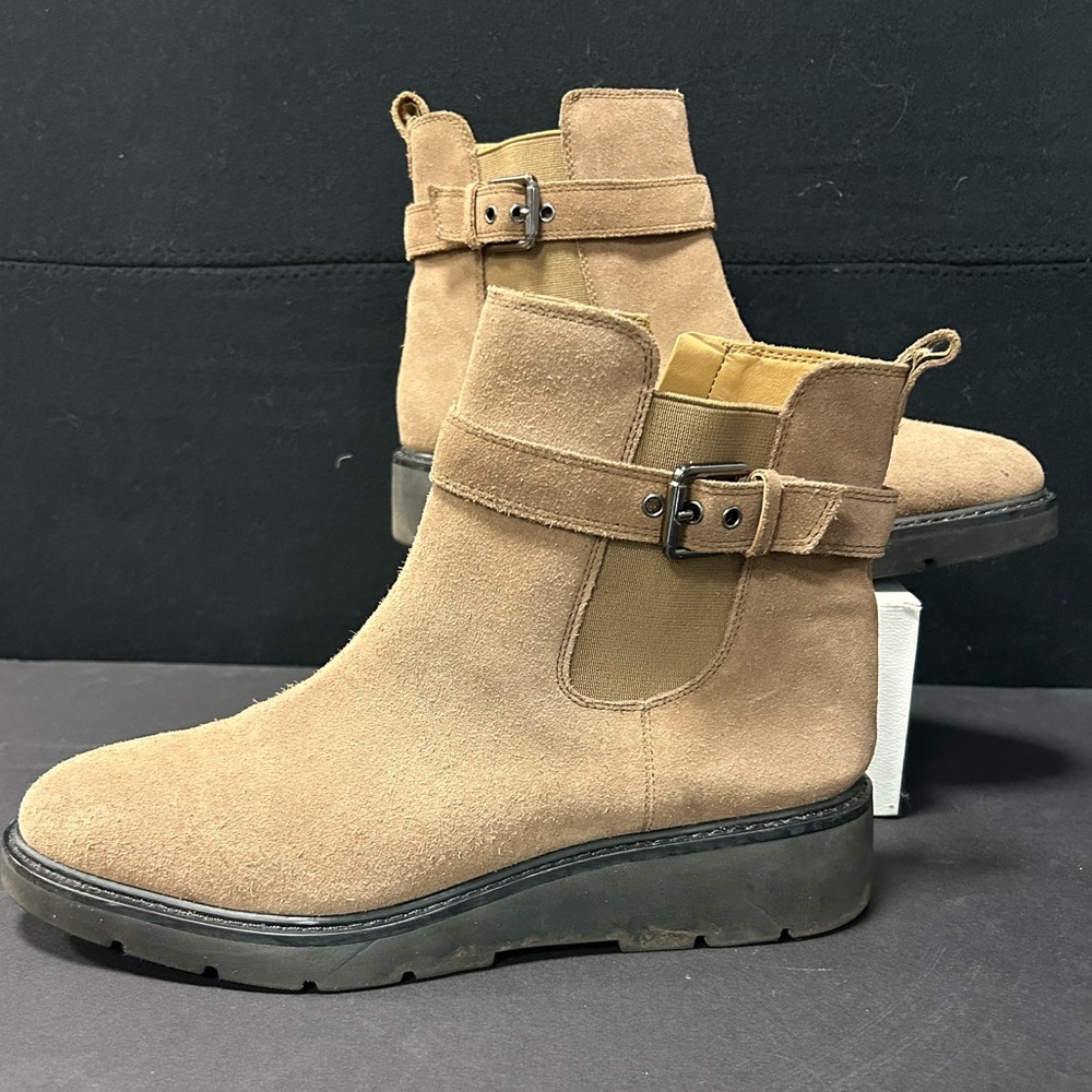 Franco Sarto Brown Suede Ankle Booties